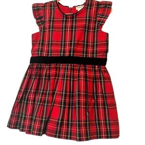 Crewcuts Outlet Red Tartan Holiday Christmas Plaid Dress Sz 3